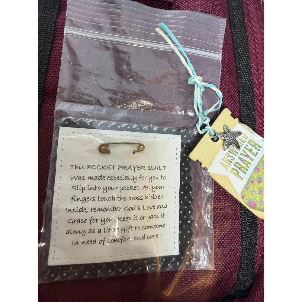 Believe Angels Religious Bible Cover w/ Zipper Cross Pull Prayer Quilt‎ Included